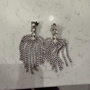 Zara Silver Crystal Fringe Earrings